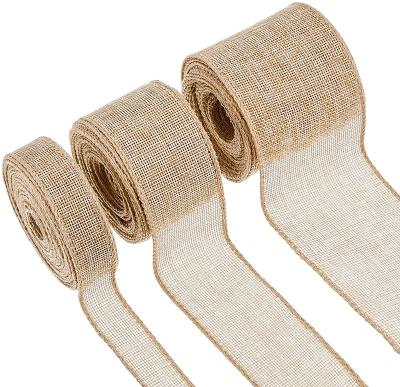 China Plain Wholesale Burlap Ribbon Burlap Fabric For Christmas Decor for sale