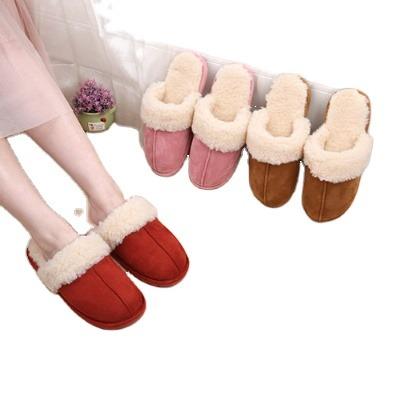 China Wholesale Warm Breathable Home Men's Plush Slippers Cotton Slipper Indoor Shoes For Women Carton OEM Female 10 Days Teddy Velvet TPR for sale