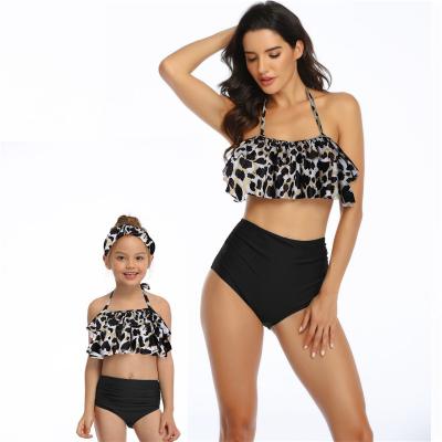 China Two-Piece Matching Mommy and Me Girls Swimsuit Mom Girls Breathable Custom Family Hotsale Logo Printing Bikini Set Swimwear for sale