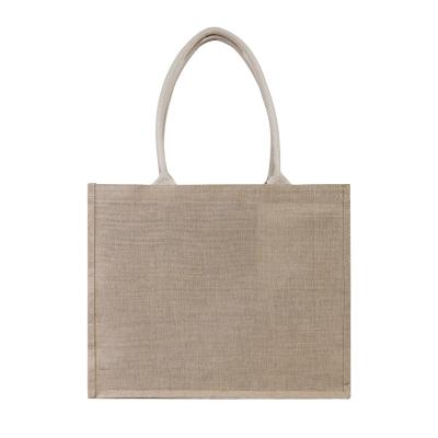 China Wholesale Custom Printing Simple White Handbag Handled Tote Shopping Bag Jute Linen Logo Gift Natural Eco Friendly Burlap for sale