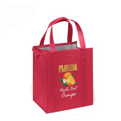 China Custom MOQ=500pcs Logo Brand Thermal Lunch Fabric Waterproof Wine Cooler Bag for sale