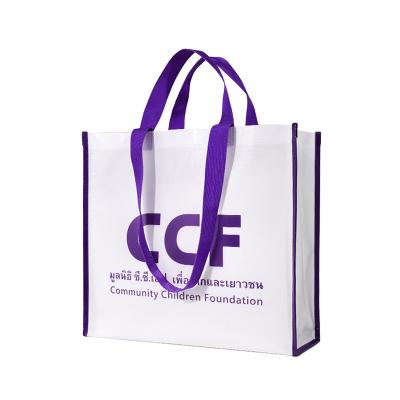 China Logo Laminated Non Woven Custom Shopping Reusable Wholesale Recyclable Carry Tote Bag With Double Handles for sale