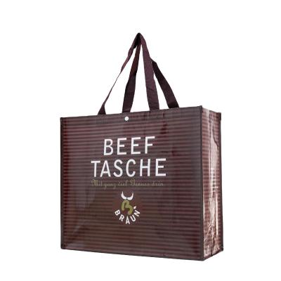 China Custom Printed Logo Waterproof Wholesale Reusable Recyclable RPET Made From Groceries Tote Bag With Water Bottle Lamination for sale