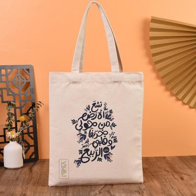 China Custom Printed 100% Recyclable Plain Cotton Canvas Tote Bags Natural Color Organic Cotton Tote Bag Printed Shopping Bags for sale