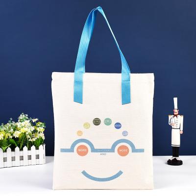 China Custom Recyclable Factory Cotton Canvas Eco - Friendly Handbag With Colorful Printed Reusable Shopping Bag for sale