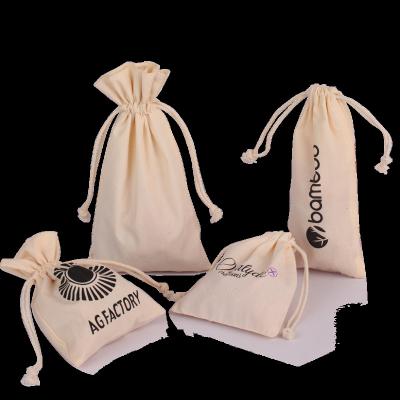 China Recyclable custom logo printed cotton drawstring bags /cotton wrap pouches/organic cotton laundry bags for sale