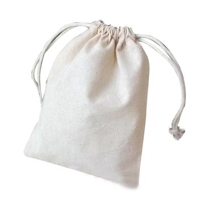 China Small Recyclable Organic Cotton Canvas Drawstring Bag Dust Bags Optional Drawstring Pouch With Logo / Hangover Bag for sale