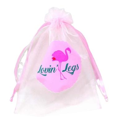 China 2021 Wholesale Eco-Friendly Security Logo Rose Gift Drawstring Organza Custom Printed Perfume Bag With Logo for sale