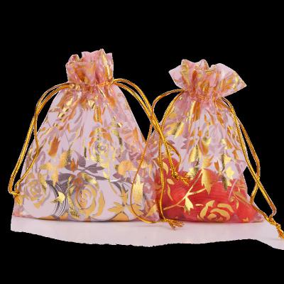 China Colorful Security Pockets For Wedding With Logo Drawstring Organza Pouch Jewelry Pouch Custom Organza Bag Organza Gift Bag Wholesale for sale