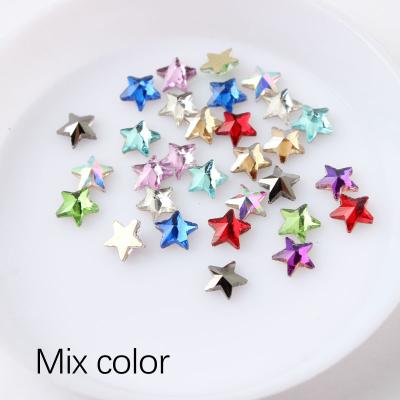 China Wholesale Pointback Flatback Crystal Stones 5mm Star Nail Art Rhinestones For Luxury Dress Western Wedding for sale