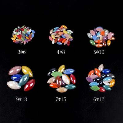 China Wholesale Ceramic Flatback Nail Art Beads Horse Eye Beads 6mm-14mm 5 Sizes for DIY Nail Art and Garment for sale