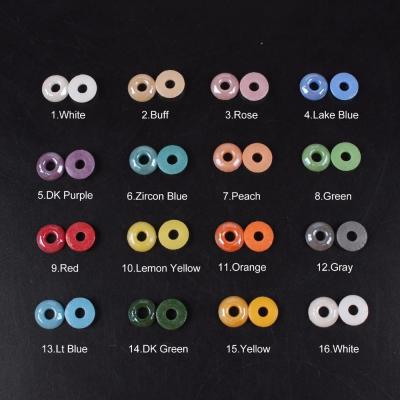 China Wholesale Nail Art Round Shape Flatback Beads 15 Color Mix Ceramic Color 8mm DIY Open Flatback Bead Stones For Nail Art Decorations for sale