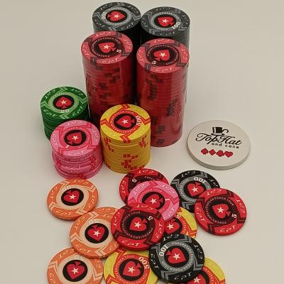 China Ceramic free custom professional production can be customized logo 39mm43mm ceramic poker chips for sale