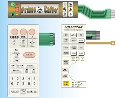 China Embossed 250V DC Insulation Resistance PCB Membrane Switch Rich Colors SGS Gloss for sale