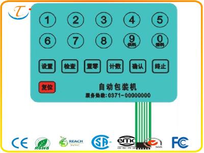 China PET / PC Flat Touch Panel Flexible Membrane Switch For Automobile Instruments for sale