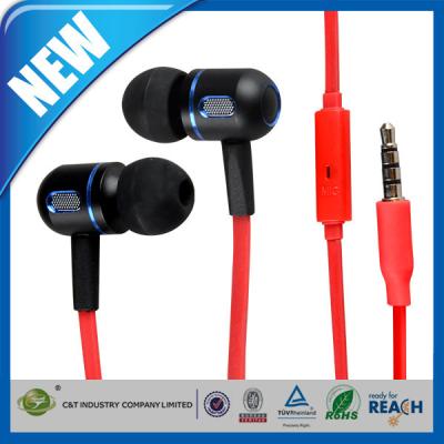 China Red In-Ear 3.5mm Noise-Isolation Stereo Earbuds Headphone Or Earphone With Microphone for sale