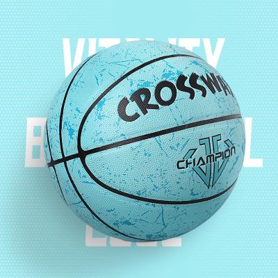 China Popular Corrosion Resistance PU Size 7 Street Basketball Outdoor Black White Leather Official Ball for sale