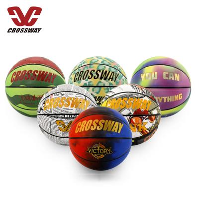 China Wear Resistance Size 7 Full Leather Printing Custom Printed Laminated Ball Basketball Ball for sale