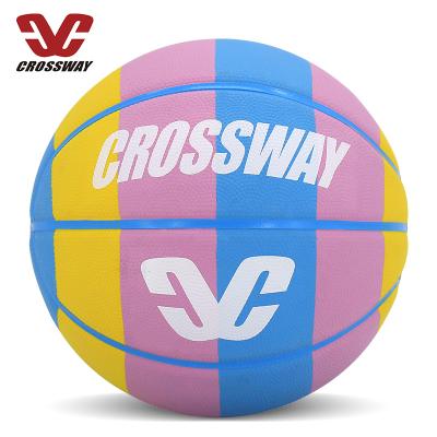 China Rainbow Size 7 Flexible High Elastic Foam Rubber Colorful Printed Professional Basketballs For Basketball Indoor Outdoor Gym for sale