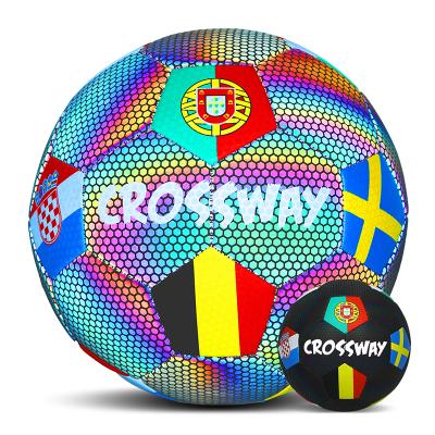 China 2021 Reflective Colorful Soccer Ball Size 5 Holographic Customized Soccer Ball Balones de futbol for sale