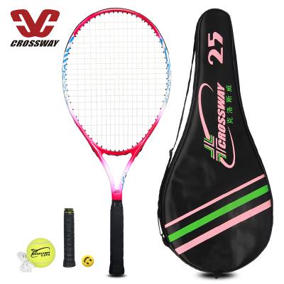 China Outdoor Sport Game 25 Inch Small Tennis Racquet Custom Junior Aluminum Tennis Racket for sale