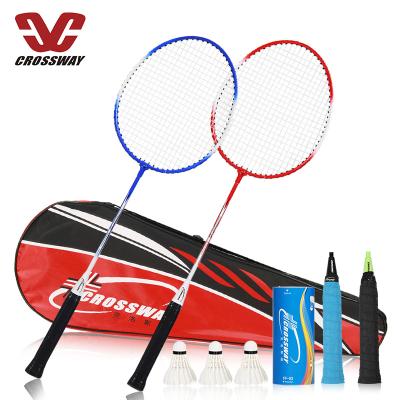 China Playing Noise 2021 New Brand High Quality Best Tension Badminton Racket 2 Player Badminton Rackets Set With Carry Bag for sale