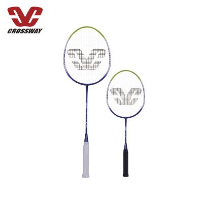 China Game Healthy Cheap Price Custom Printed Steel Wood Lining Racket Badminton Pairs For Family Game for sale