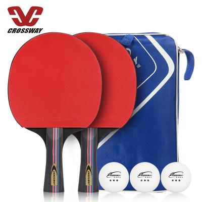 China Fast Speed ​​Customized 2 Pack Three Star Table Tennis Rackets High Quality Professional Table Tennis Racket for sale