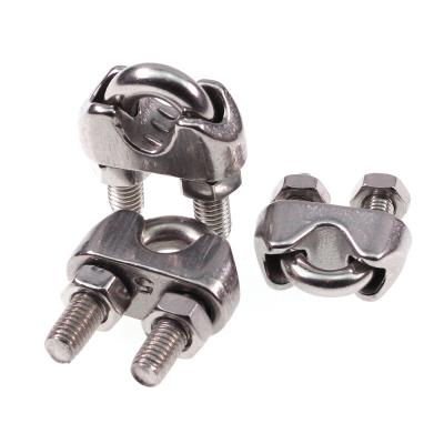 China Good Quality DIN741 Stainless Steel SUS304/316 Wire Rope Clamp Fixed Pipe Wire Rope Clip for sale