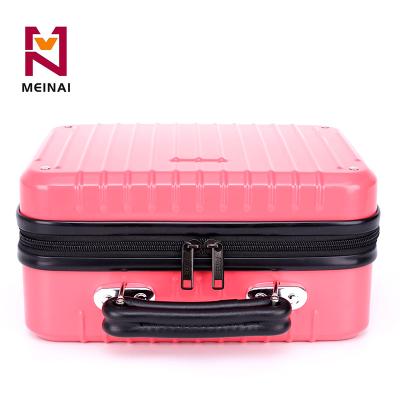 China Korean Style Beauty Large Capacity 12 Inch Mini Hard Shell Suitcase Cosmetic Case Organizer for sale