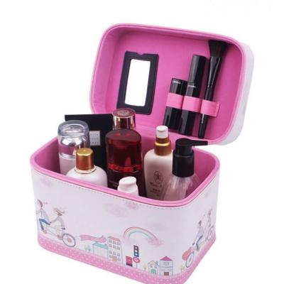 China Durable Korean Cosmetic Bag Multifunctional Waterproof Portable Cosmetic Bag PU Bag Storage Box Tool Box for sale