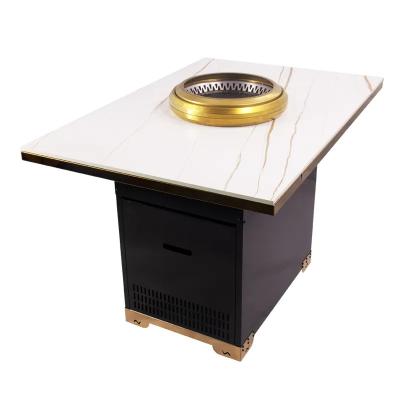 China Modern Professional Korean BBQ Grill Tables Restaurant Custom Electric Korean BBQ Grill Table for sale