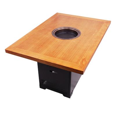 China Modern High Quality Dining Table For Restaurant Korean Smokeless Barbecue Hot Pot Table for sale