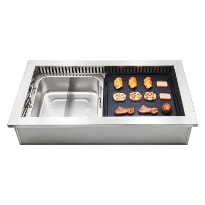 China Modern Advanced Electric Hot Pot BBQ Grill Oven For Restaurant Dining Equipment With Induction Cooker for sale