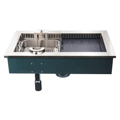 China Modern Electric Hot Pot BBQ Grill Oven for Restaurant Dining Furniture with Built-in Induction Cooker BBQ Oven for sale