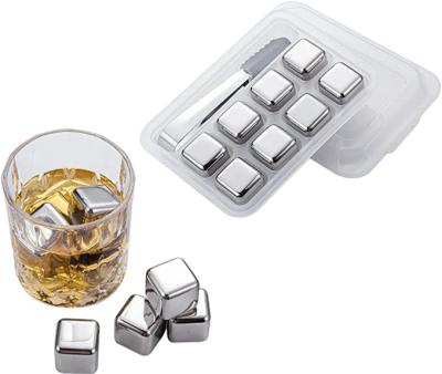 China 304 Stainless Steel Whiskey Auxiliary Cooling Stones Bar Glamorous Price Custom Ice Cube Viable for sale