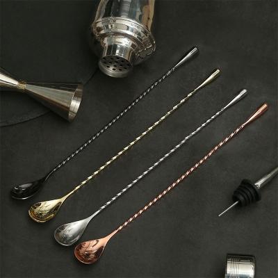 China 300mm400mm500mm Stainless Steel Spoon Sustainable Coffee/Tea Long Stirring Spoons Mixing Bar Spoon For Bar Hotel for sale