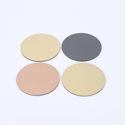 China Durable Custom Multicolor Stainless Steel Coasters With Metal Brackets Rose Gold Silver Copper Cup Coasters for sale