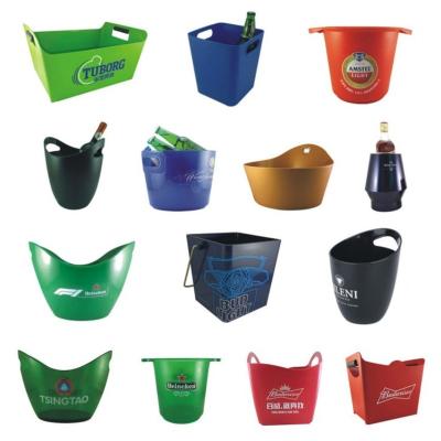 China Durable Professional Custom Plastic Ice Bucket Double Ear Large Capacity Easy To Carry Ice Bucket for sale