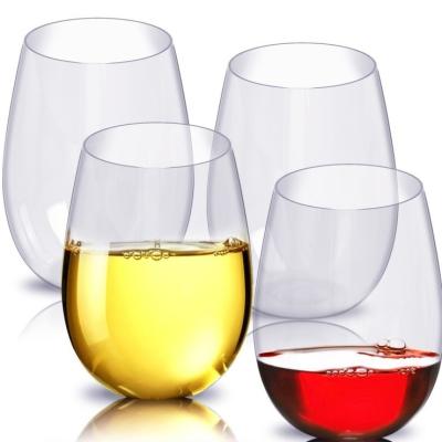 China Egg-shaped water glass cupTransparent plastic cup Viable single-layer U-shaped plastic whiskey cup of wine for sale