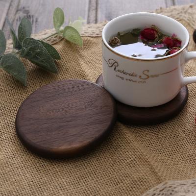 China Sustainable Beech Wooden Hot Sale Coaster Tea Cup Mat Eco Friendly Engraved Wooden Coaster Coffee Beer Coaster for sale