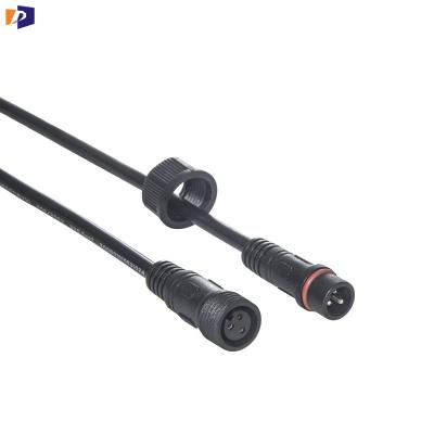 China Factory Price IP67 Black Automotive Connectors M14 Male And Female Plug 2pin 3pin Electrical Wire PVC Cable for sale