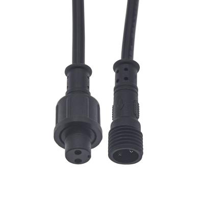 China Black PVC Nut M11 IP65 LED Lamp Power Waterproof PVC Electrical Socket 2 3 4 5 6 Pin Connectors for sale