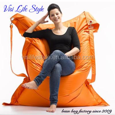 China With belt hotsell polyester adjustable beanbag chair bed outdoor recliner lounge for sale