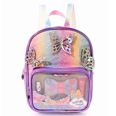 China Schmetterling Rucksack Kinder Schönes Make-up-Kit Echtes Kosmetik Spiel Set verschiedene Farben für Kinder zu verkaufen