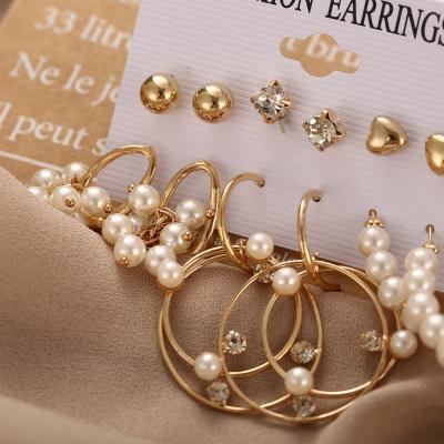 China Vintage Gattara Hot Selling Circle Gold Earrings Circle Earring Stud Set Trendy Earring For Women Jewelry for sale