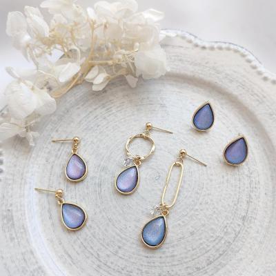 China Drop crystal earrings new lilac stud earrings wild geometric metal simple elegant temperament clear crystal for sale