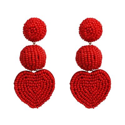 China Stud Wholesale Boho Ethnic Handmade Beads Large Statement Earrings Party Dangle Drop Earrings Gift For Women for sale