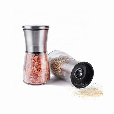 China Best Sustainable Grinder Set - Premium Brushed Stainless Steel Coarse Salt and Pepper Adjustable Kitchen to Table Use for sale