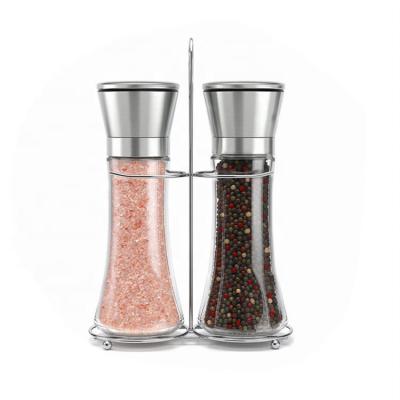 China Viable Factory Wholesale Spice Jar Salt Grinder Glass Refillable Pepper Grinder for sale